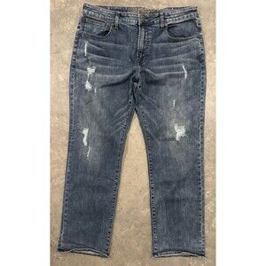 American Eagle Jeans Mens 38x32 Blue Original Straight Leg Denim Extreme Flex 4